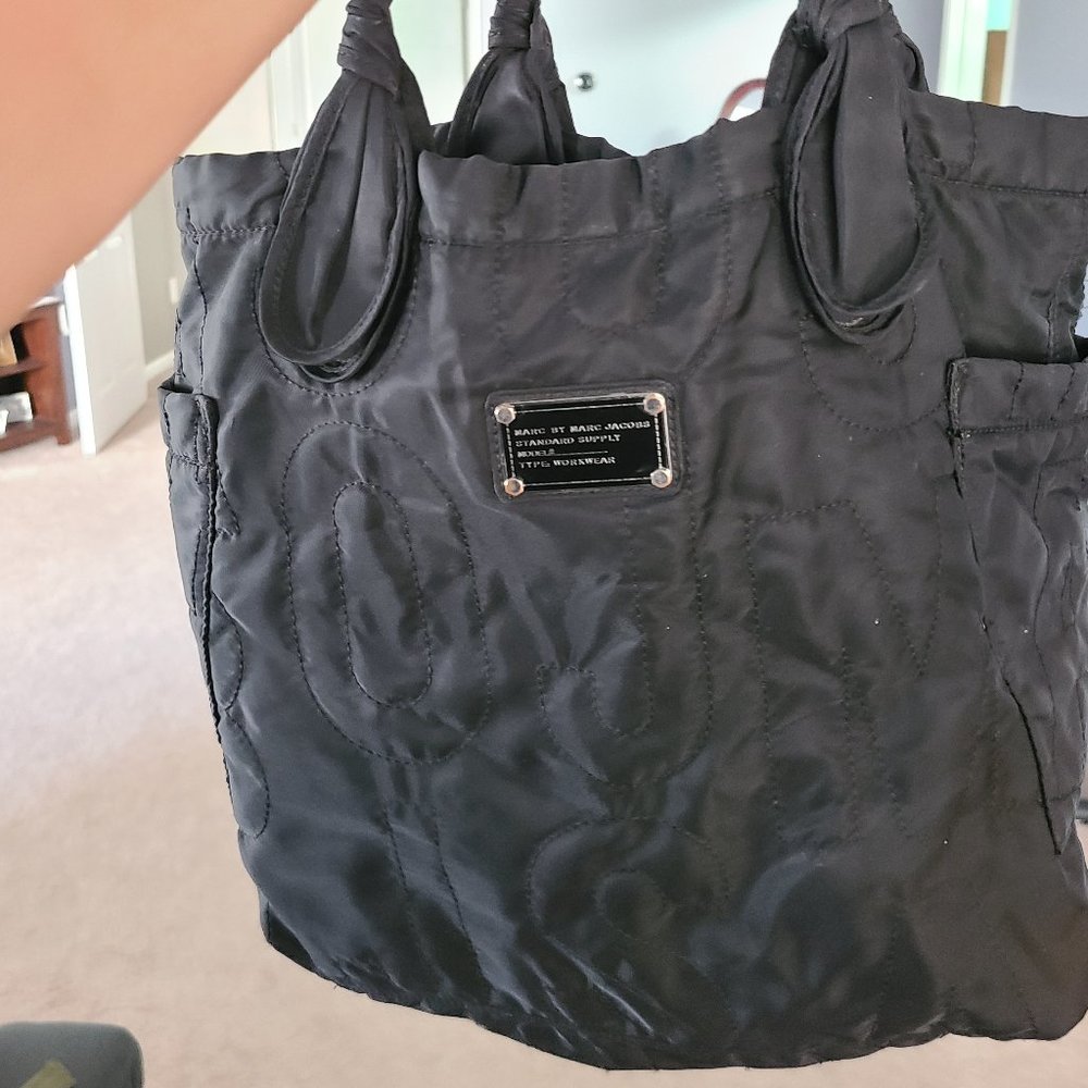 Marc By Marc Jacobs Black large quilted work tote